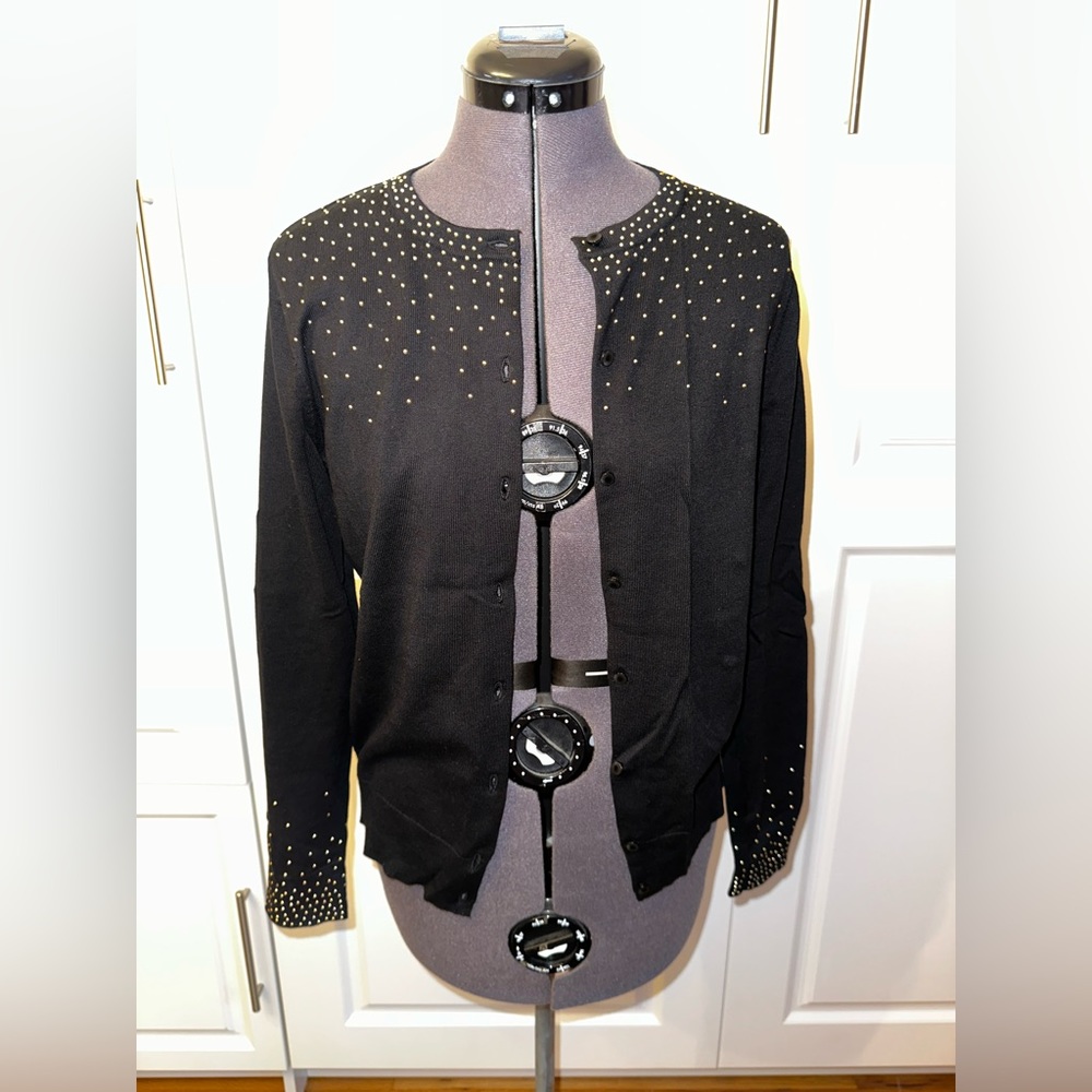 Ann Taylor Cardigan with gold accents